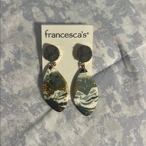 Francesca's Collections Blue and Gold Earrings